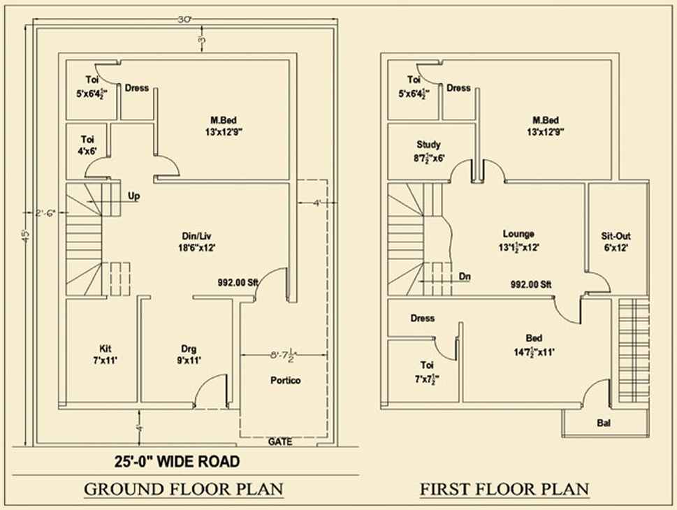 Duplex Villa Floor Plan